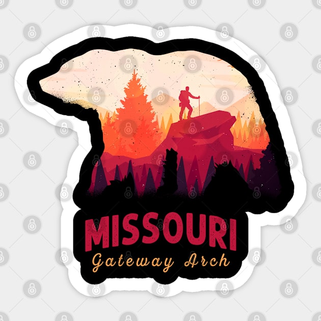 Vintage Gateway Arch National Park Missouri Sticker by Bullenbeisser.clothes